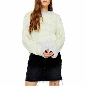 New Topshop Twist Deep Sweater Boxy Yellow Crop Size Medium
